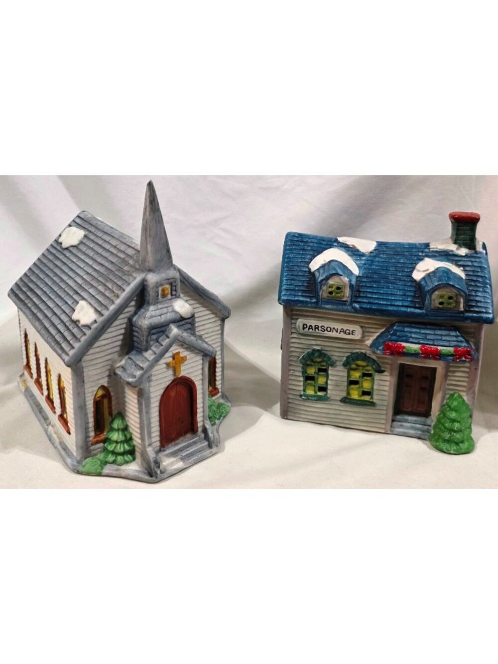 Americana ST PAULs CHURCH & PARSONAGE Christmas Village building Natl Decoration